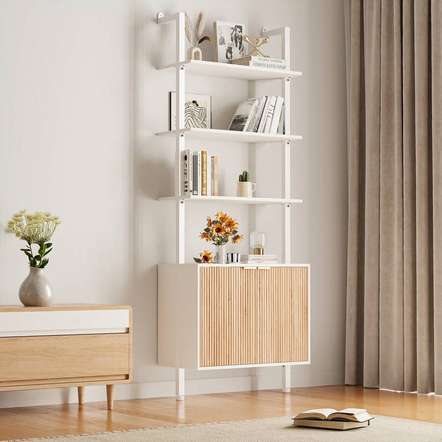 Storage & Organization - Chic Modern Ladder Bookcase With Fluted