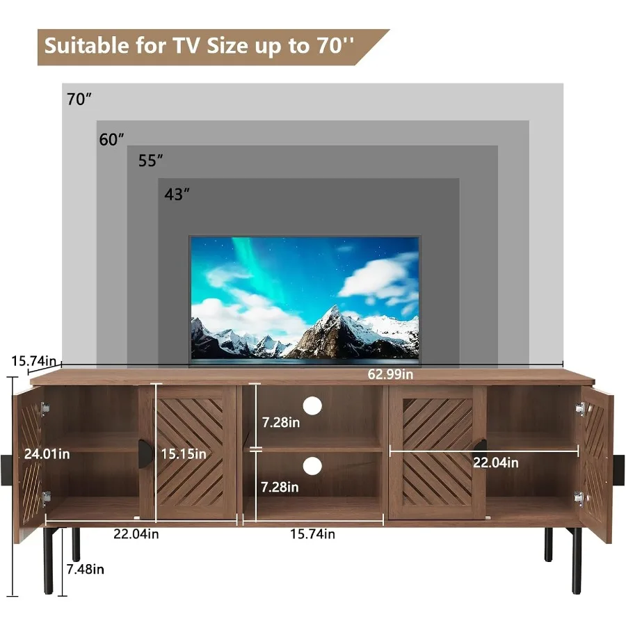 63 TV Stand for Living Room, E - Storage & Organization ulasan dan harga