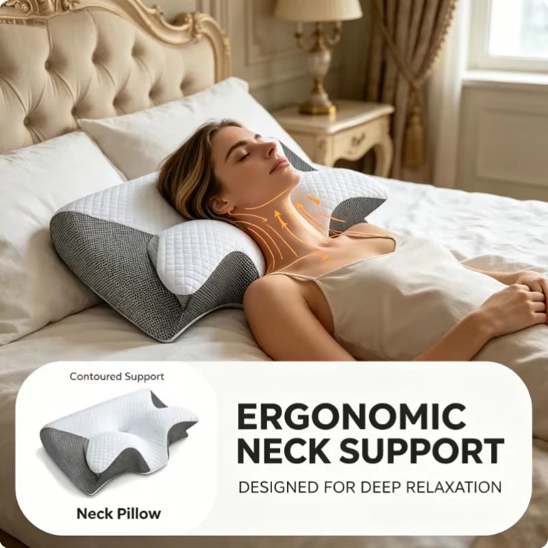 Breathable Orthopedic Memory F - Memory Foam Orthopedic Pillow Neck Pain ulasan dan harga